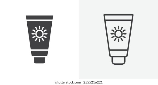 Sunscreen icon. outlined vector style.