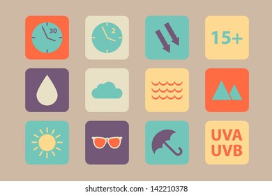 Sunscreen Icon Set