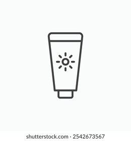 Sunscreen icon set in black color