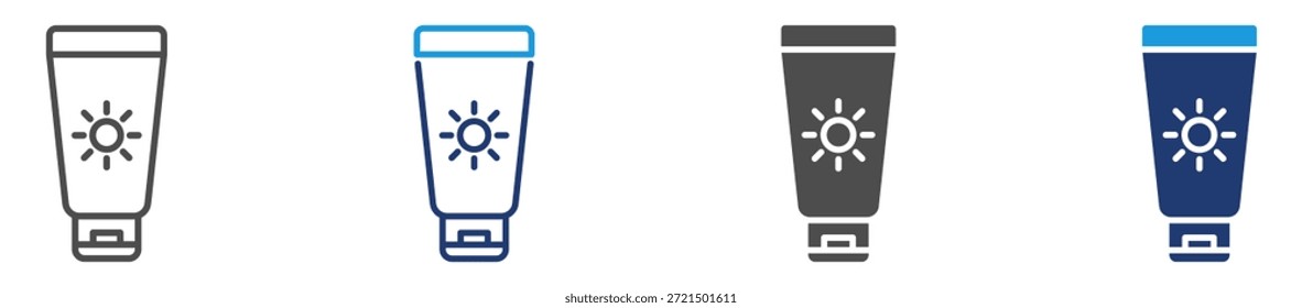 Conjunto de iconos de protector solar con varios estilos