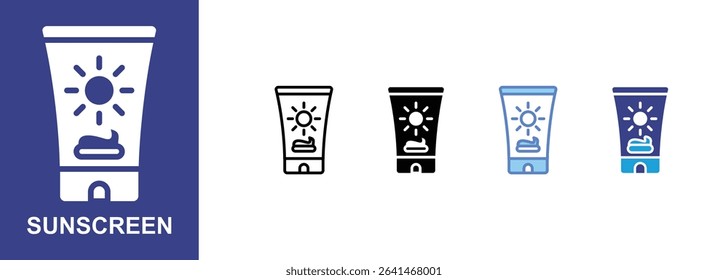 sunscreen icon sets with five styles
