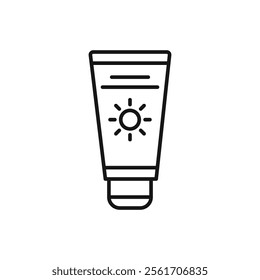 Sunscreen icon Simple thin line flat symbol