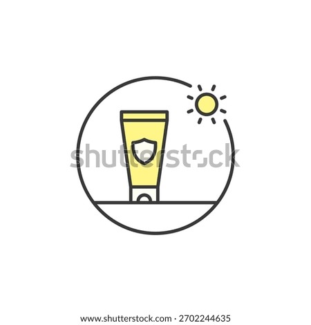 Sunscreen icon for skincare logo design—ideal for SPF product labels, UV defense campaigns, or beauty ads. Highlights sun safety, skin shield, and daily protection routines.