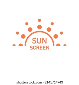 Sunscreen icon. SPF control, sun block UV UVB sticker. Vector