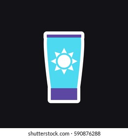 sunscreen icon, sticker. vector illustration