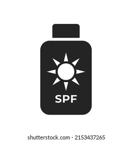 sunscreen icon. summer and beach rest symbol. isolated vector image in flat style