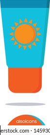 Sunscreen icon , Sun cream icon -Vector