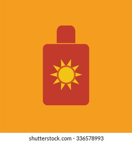 Sunscreen icon. Sunburn-prevention icon.