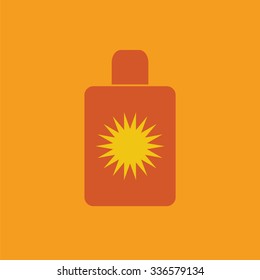 Sunscreen icon. Sunburn-prevention icon.