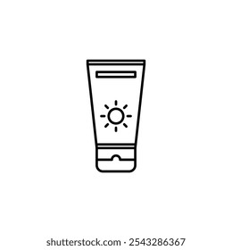 Sunscreen icon symbol collection on white background.