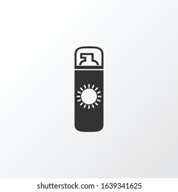 Sunscreen icon symbol. Premium quality isolated suntan element in trendy style.