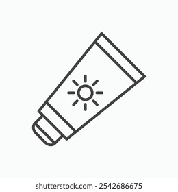 Sunscreen icon in thin black lines
