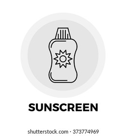 Sunscreen icon vector. Flat icon isolated on the white background. Vector illustration.