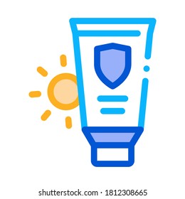 Sunscreen Icon Vector. Outline Sunscreen Sign. Isolated Contour Symbol Illustration