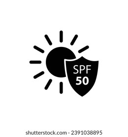 Sunscreen icon vector spf 50 icon sun protection cosmetic cream Skin Protection