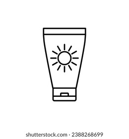 Icono de pantalla solar vector spf icono protección solar crema cosmética Protección de la piel