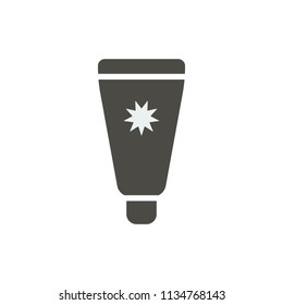Sunscreen icon vector. Sun cream symbol isolated. Trendy flat ui sign design. Suntan graphic pictogram for web site, mobile app. Logo illustration. Eps10.