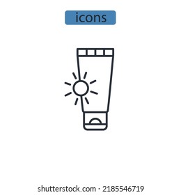 sunscreen icons  symbol vector elements for infographic web