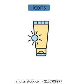 sunscreen icons  symbol vector elements for infographic web