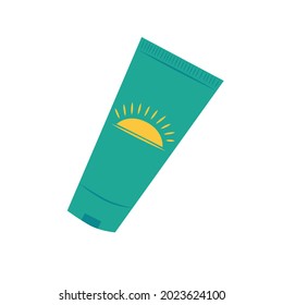 Sunscreen isolated on a white background. Flat vector illustration