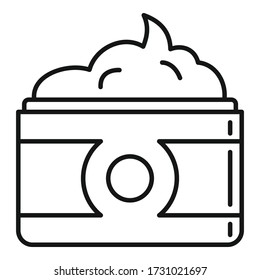 Sunscreen jar cream icon. Outline sunscreen jar cream vector icon for web design isolated on white background