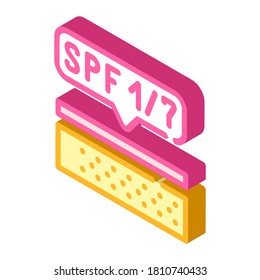 sunscreen layer on skin isometric icon vector. sunscreen layer on skin sign. isolated symbol illustration