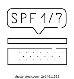 sunscreen layer on skin line icon vector. sunscreen layer on skin sign. isolated contour symbol black illustration