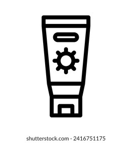 sunscreen line Linie Symbol Vektorgrafik. Einfache Vektorgrafik von Elementen, geeignet für Anwendungen, Websites und Präsentationen einzeln auf weißem Hintergrund