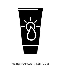  sunscreen line icon. Stroke pictogram colo editable