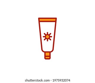 Sunscreen line icon. Vector symbol in trendy flat style on white background. Travel sing for design.