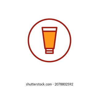 Sunscreen line icon. Vector symbol in trendy flat style on white background. Travel sing for design.