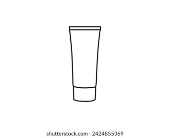 Sunscreen line icon for web. Outline illustration of sunscreen vector icon for web. Black simple illustration of body care, personal hygiene product. Hand-drawn design vector illustration. eps 10.