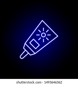 sunscreen line neon icon. Elements of Beauty and Cosmetics illustration icon. Signs and symbols can be used for web, logo, mobile app, UI, UX