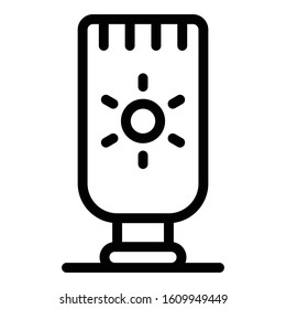 Sunscreen lotion icon. Outline sunscreen lotion vector icon for web design isolated on white background