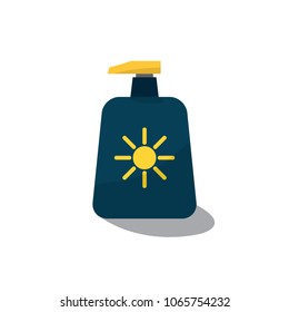 Sunscreen lotion protection vector icon color simple