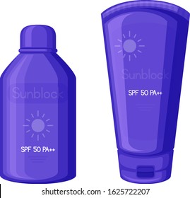 Sunscreen Lotion Purple Bottle Tube Illustration Stock Vector (Royalty ...