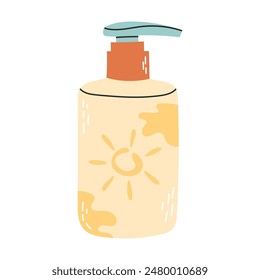 Sonnencreme und Lotion mit SPF. Sonnenschutz und Sonnensicherheit. Sonnencreme, Serum, Balsam, Lotion mit SPF. Sonnenschutzlotion isoliert auf weißem Hintergrund.