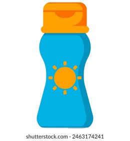 Sunscreen lotion vector cartoon illustration isolated on a white background.