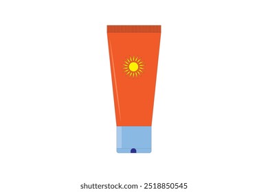 Gráficos de la Ilustración vectorial de la loción del protector solar para el diseño del Web y del App, la comercialización, la publicidad, la marca, y las maquetas de los medios impresos o digitales.