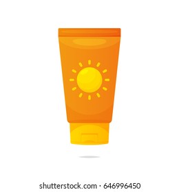 Sunscreen Lotion Vector Isolated Illustration