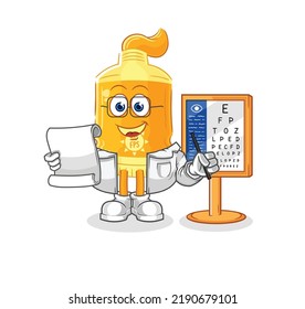 the sunscreen oculist cartoon. cartoon mascot vector