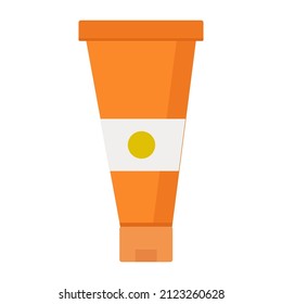 Sunscreen on a white background for use in web design. Vector isolated image for use in clipart