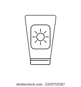 Sunscreen Outline Illustration Icon Isolated On White Background