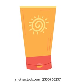 Sunscreen. For a picnic. Icon. The object is isolated on a white background. Vector illustration.