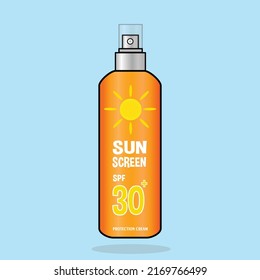 logotipo plano de la ilustración del vector de protección contra crema de protección solar