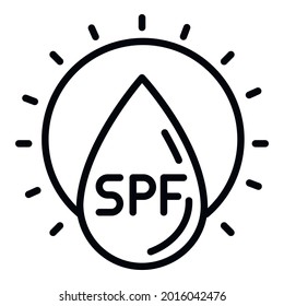 Sunscreen protection icon. Outline sunscreen protection vector icon for web design isolated on white background