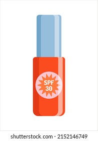 Sunscreen protection lotion with SPF. Summer skin care cosmetic product template.