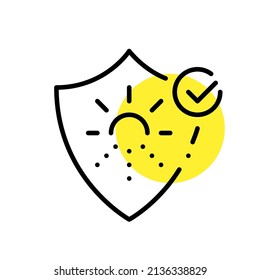 Protección contra el protector solar para prevenir el envejecimiento y el cáncer de piel. Icono de trazo de píxeles perfecto, modificable