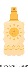 Sunscreen protection spray. Vector illustration
