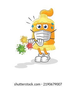 la caricatura de los virus de los desperdicios de pantalla solar. vector de mascota de dibujos animados